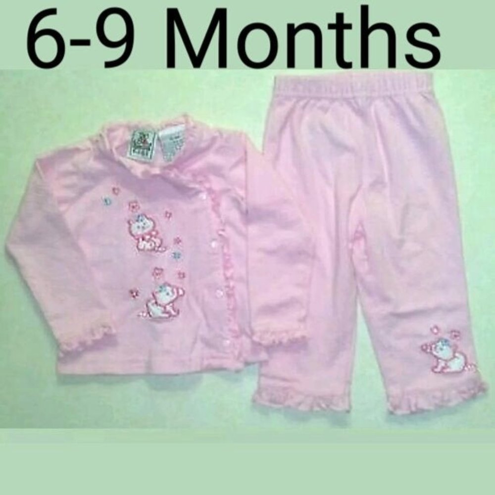 Girl's Size 6-9 M Month Kitten Top, Pant Set